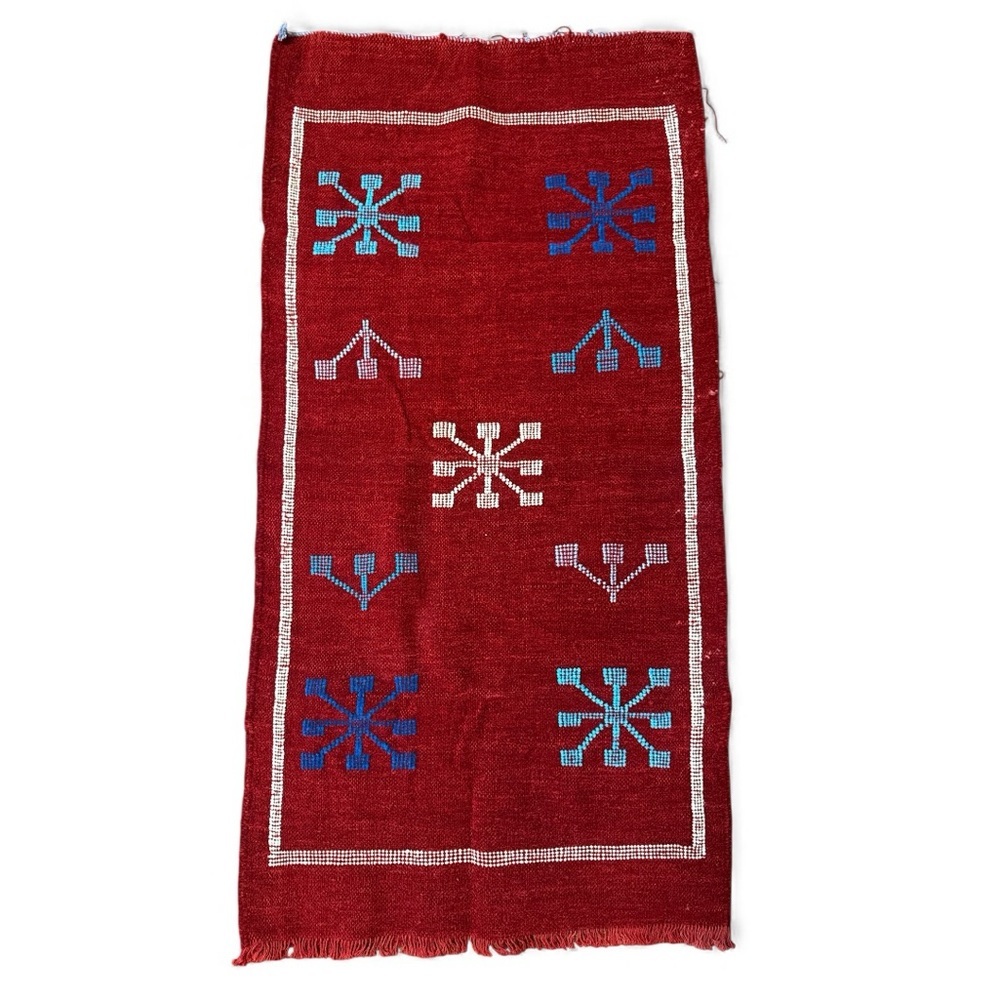 Moroccan Red Hand Woven Berber Rug